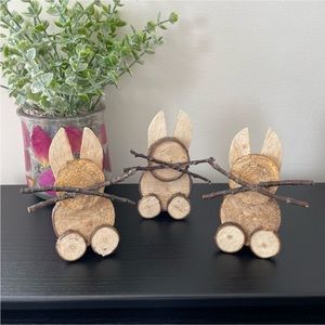 Handmade Mini Wooden Branch Easter Bunny, Easter Decor, Springtime *2 for $9*